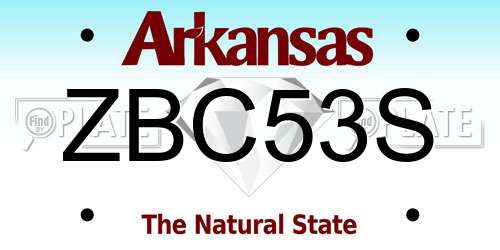 ZBC53S Arkansas License Plate