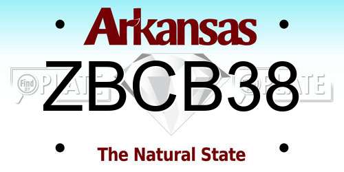 ZBCB38 Arkansas License Plate