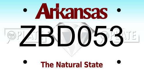 ZBD053 Arkansas License Plate