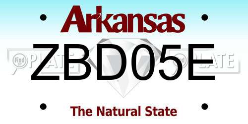 ZBD05E Arkansas License Plate