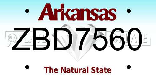 ZBD7560 Arkansas License Plate
