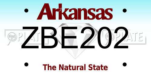 ZBE202 Arkansas License Plate