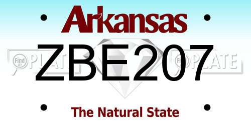 ZBE207 Arkansas License Plate
