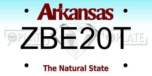 ZBE20T Arkansas License Plate