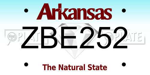ZBE252 Arkansas License Plate