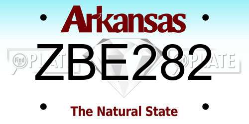 ZBE282 Arkansas License Plate