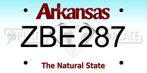 ZBE287 Arkansas License Plate