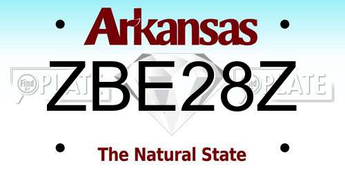 ZBE28Z Arkansas License Plate