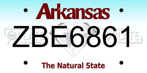 ZBE6861 Arkansas License Plate