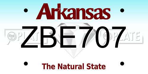 ZBE707 Arkansas License Plate