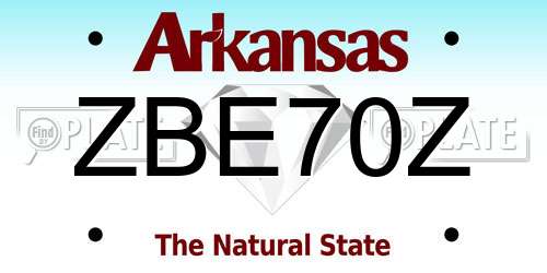 ZBE70Z Arkansas License Plate