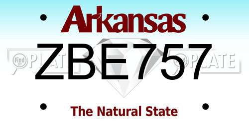 ZBE757 Arkansas License Plate