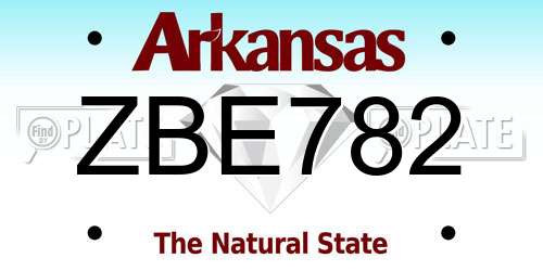 ZBE782 Arkansas License Plate