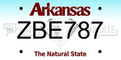ZBE787 Arkansas License Plate