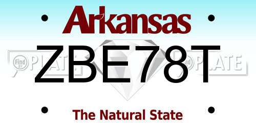 ZBE78T Arkansas License Plate