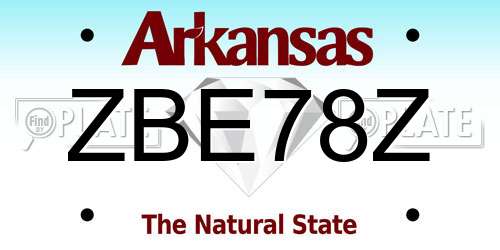 ZBE78Z Arkansas License Plate