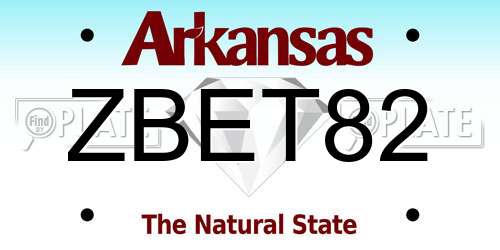ZBET82 Arkansas License Plate