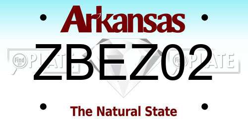 ZBEZ02 Arkansas License Plate