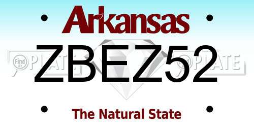 ZBEZ52 Arkansas License Plate