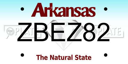 ZBEZ82 Arkansas License Plate