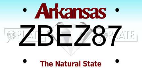 ZBEZ87 Arkansas License Plate