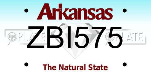 ZBI575 Arkansas License Plate