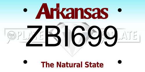 ZBI699 Arkansas License Plate