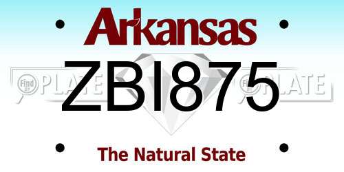 ZBI875 Arkansas License Plate