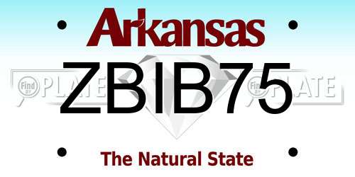 ZBIB75 Arkansas License Plate