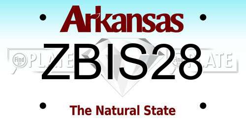 ZBIS28 Arkansas License Plate