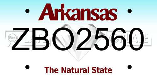 ZBO2560 Arkansas License Plate