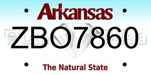 ZBO7860 Arkansas License Plate