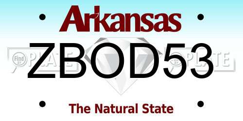 ZBOD53 Arkansas License Plate