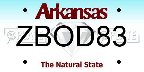 ZBOD83 Arkansas License Plate