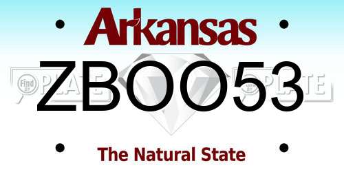 ZBOO53 Arkansas License Plate