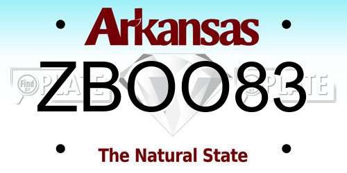 ZBOO83 Arkansas License Plate