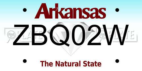 ZBQ02W Arkansas License Plate