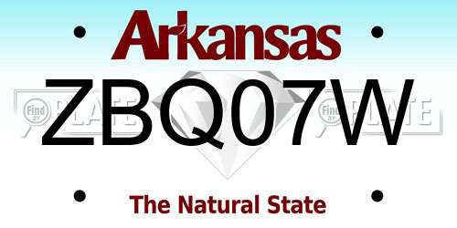 ZBQ07W Arkansas License Plate