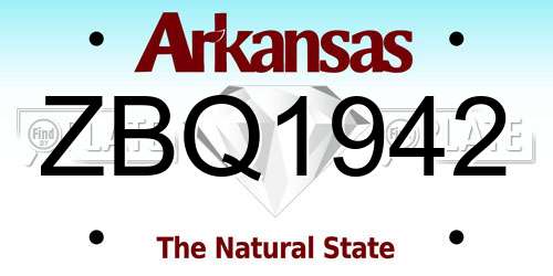 ZBQ1942 Arkansas License Plate