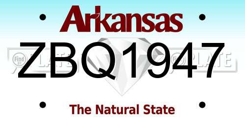 ZBQ1947 Arkansas License Plate