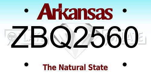 ZBQ2560 Arkansas License Plate