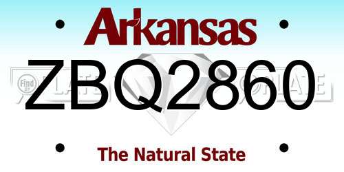 ZBQ2860 Arkansas License Plate