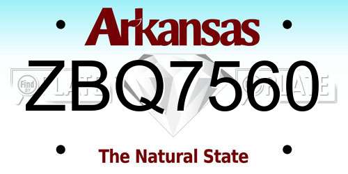ZBQ7560 Arkansas License Plate