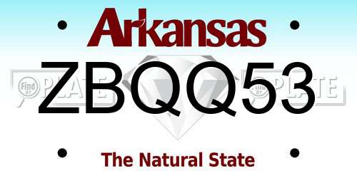 ZBQQ53 Arkansas License Plate