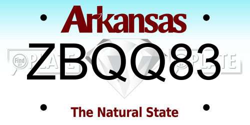 ZBQQ83 Arkansas License Plate