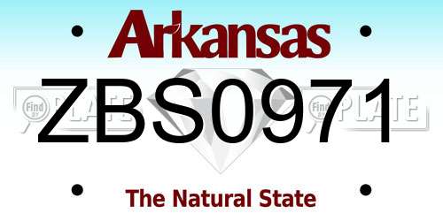 ZBS0971 Arkansas License Plate