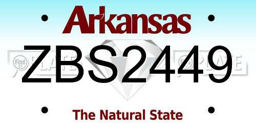 ZBS2449 Arkansas License Plate