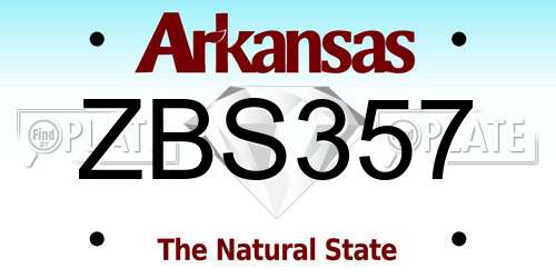 ZBS357 Arkansas License Plate