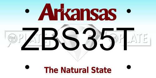 ZBS35T Arkansas License Plate