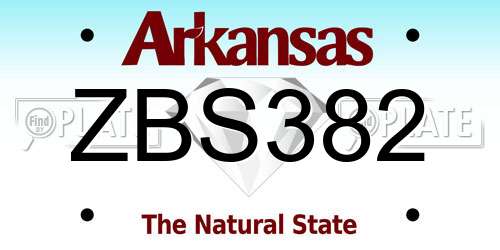 ZBS382 Arkansas License Plate
